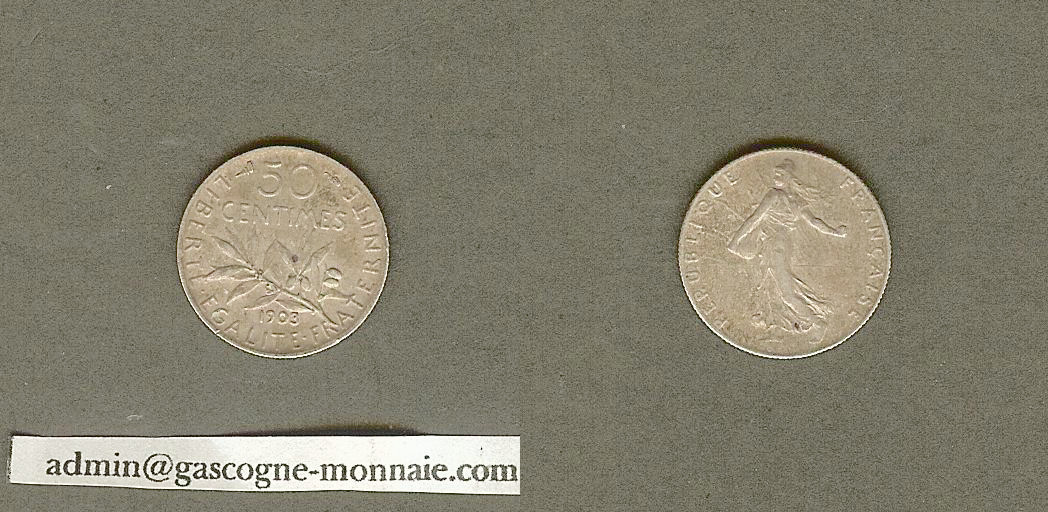 50 centimes Semeuse 1903 EF